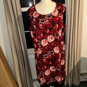 Floral Red Sleeveless Dress